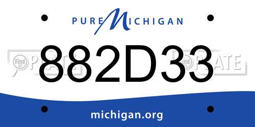 882D33 Michigan License Plate