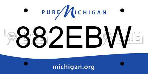 882EBW Michigan License Plate