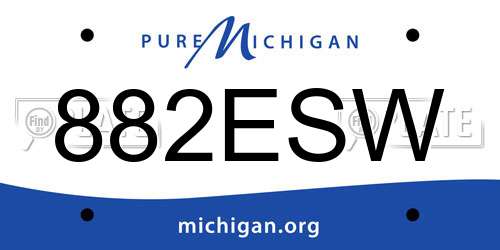 882ESW Michigan License Plate