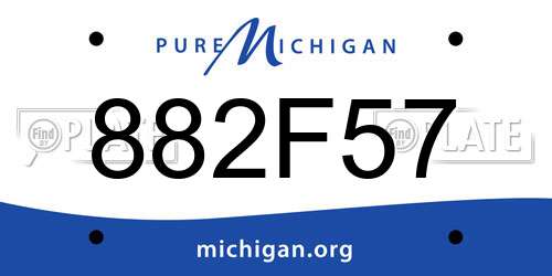 882F57 Michigan License Plate