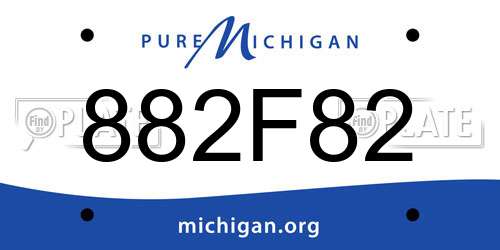 882F82 Michigan License Plate