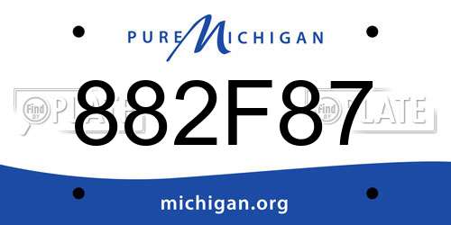 882F87 Michigan License Plate