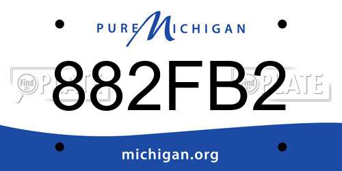 882FB2 Michigan License Plate