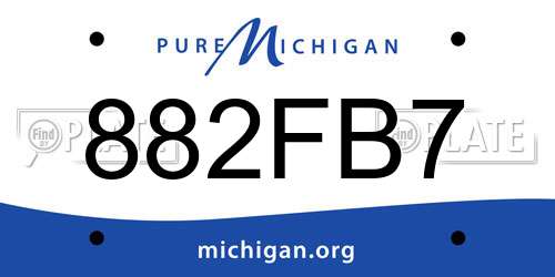 882FB7 Michigan License Plate