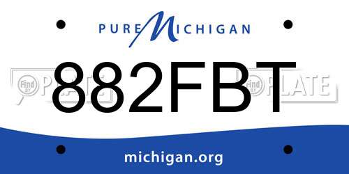 882FBT Michigan License Plate