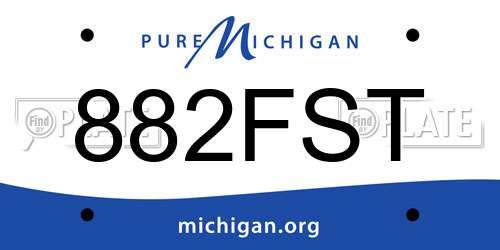 882FST Michigan License Plate