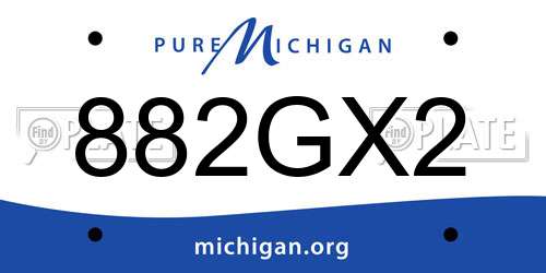 882GX2 Michigan License Plate