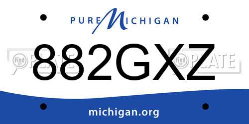 882GXZ Michigan License Plate