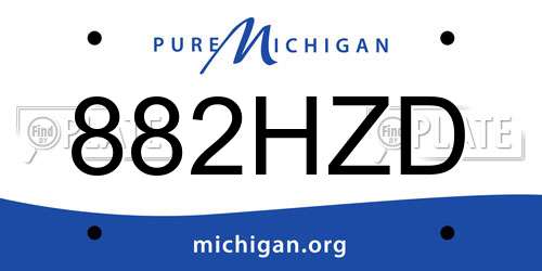 882HZD Michigan License Plate