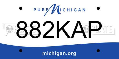 882KAP Michigan License Plate