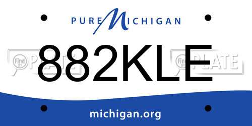 882KLE Michigan License Plate