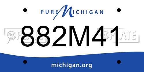 882M41 Michigan License Plate