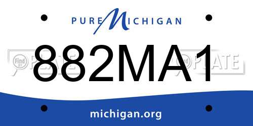 882MA1 Michigan License Plate