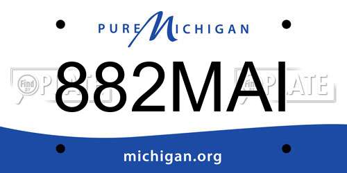 882MAI Michigan License Plate
