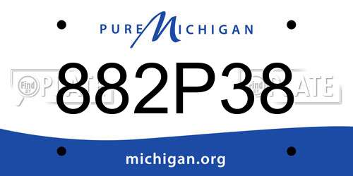 882P38 Michigan License Plate