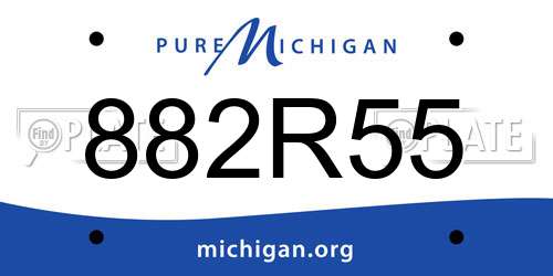 882R55 Michigan License Plate