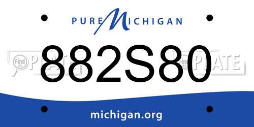 882S80 Michigan License Plate