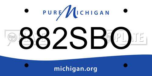 882SBO Michigan License Plate