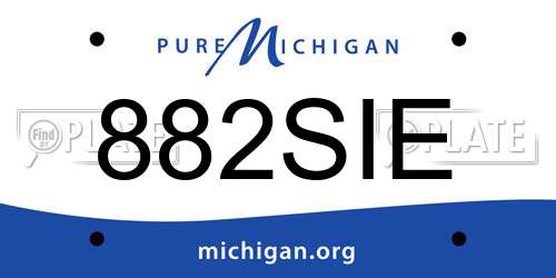 882SIE Michigan License Plate