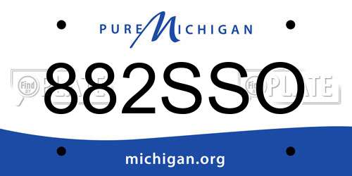 882SSO Michigan License Plate