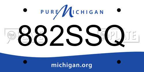 882SSQ Michigan License Plate
