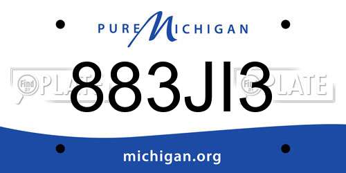 883JI3 Michigan License Plate