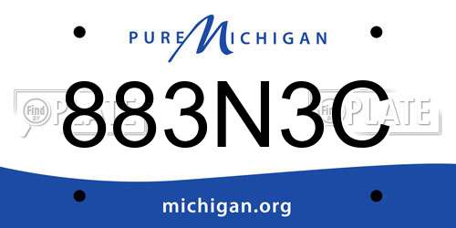 883N3C Michigan License Plate