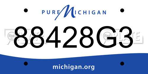 88428G3 Michigan License Plate