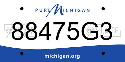 88475G3 Michigan License Plate