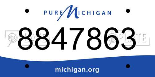 8847863 Michigan License Plate