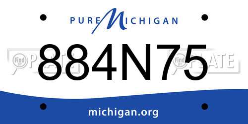 884N75 Michigan License Plate