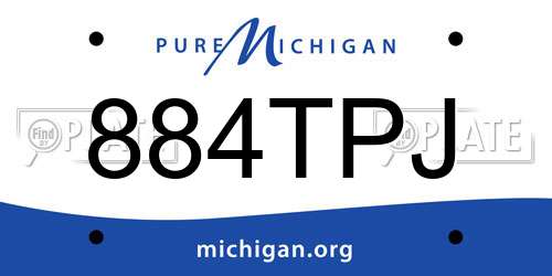 884TPJ Michigan License Plate