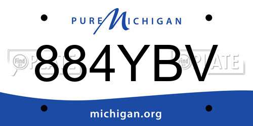 884YBV Michigan License Plate