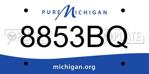 8853BQ Michigan License Plate