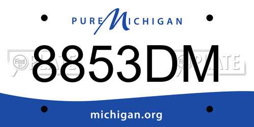 8853DM Michigan License Plate