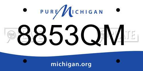 8853QM Michigan License Plate