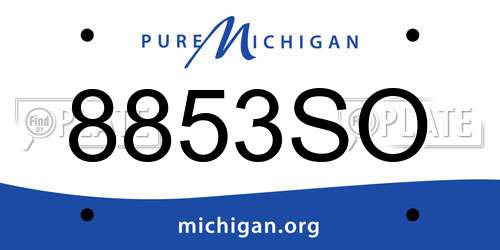 8853SO Michigan License Plate