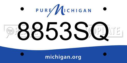 8853SQ Michigan License Plate