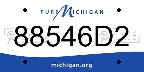 88546D2 Michigan License Plate