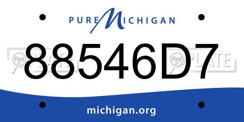 88546D7 Michigan License Plate