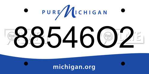 88546O2 Michigan License Plate