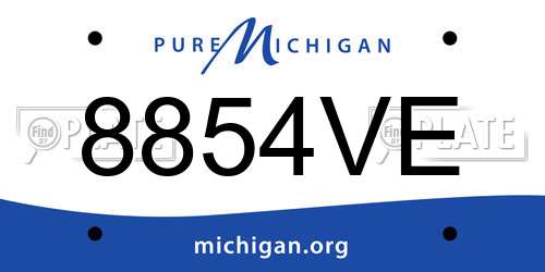 8854VE Michigan License Plate