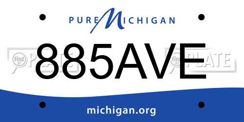 885AVE Michigan License Plate