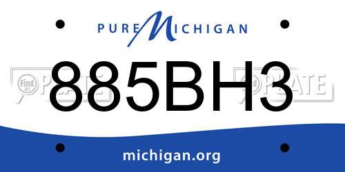 885BH3 Michigan License Plate