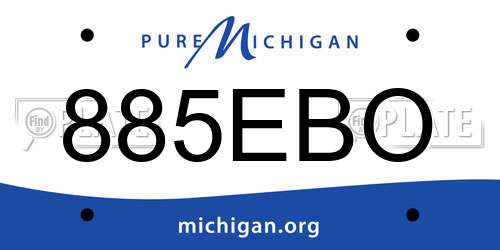 885EBO Michigan License Plate