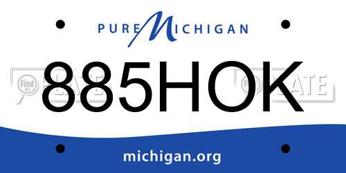 885HOK Michigan License Plate