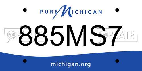 885MS7 Michigan License Plate