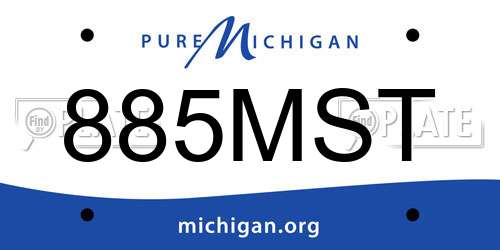 885MST Michigan License Plate
