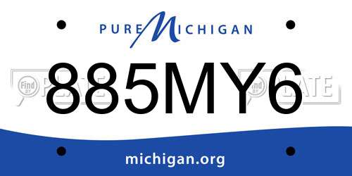 885MY6 Michigan License Plate