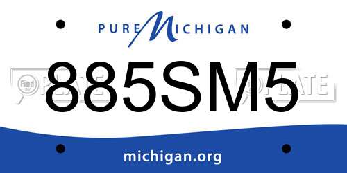 885SM5 Michigan License Plate